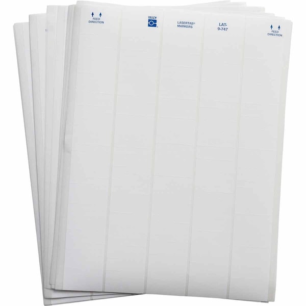 LaserTab Polyester Lbls 0.25 in H x 1.5 in W White 53/PK